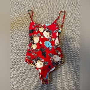 Anthropologie Touchee Backless Floral Swimsuit